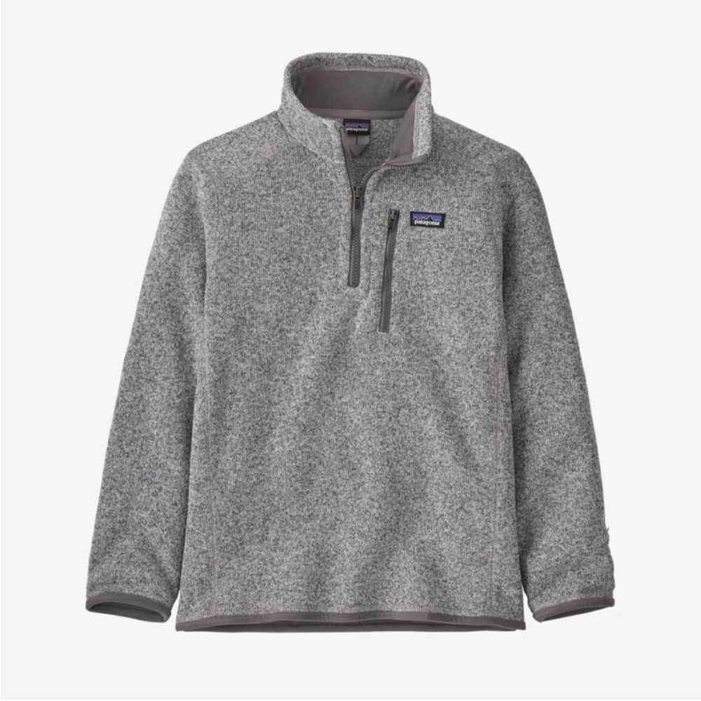 Patagonia Better Sweater Quarter Zip Fleece Pullover Gray Kid's Sz XXL (16-18)